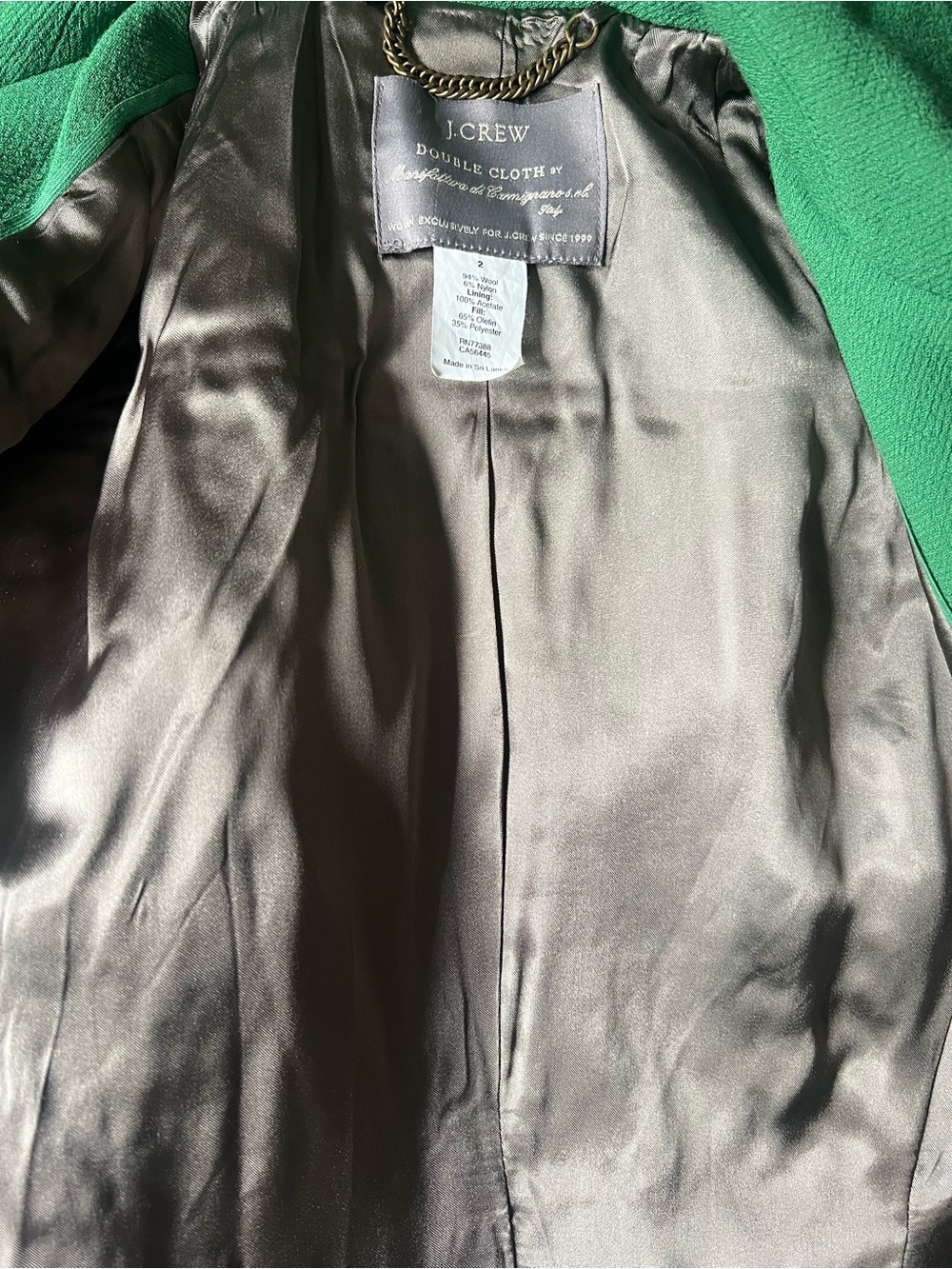 J Crew Classic Lady Day Coat Italian Double-Cloth Wool - Size 2 - Picture 8 of 9